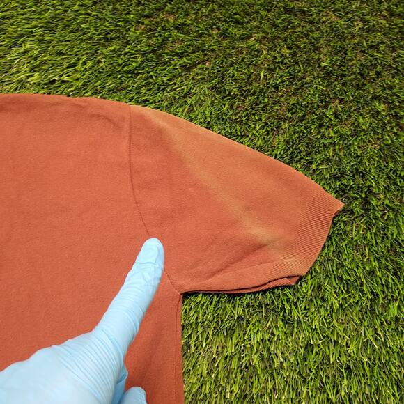 Vintage 70s Van Heusen Dagger Collar Knit Polo Shirt Mens Small Disco - Picture 7 of 12